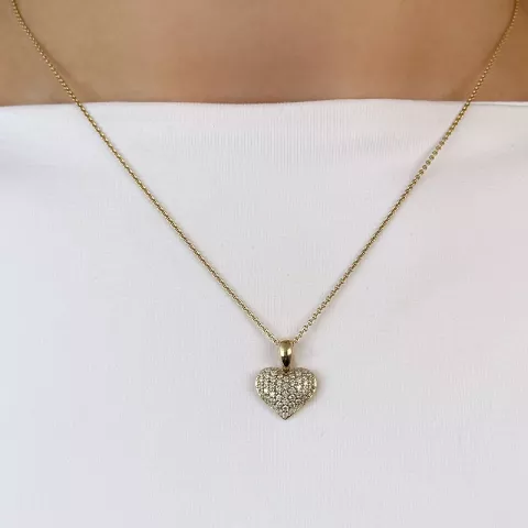 hjärta diamantberlocker i 14  carat guld 0,35 ct