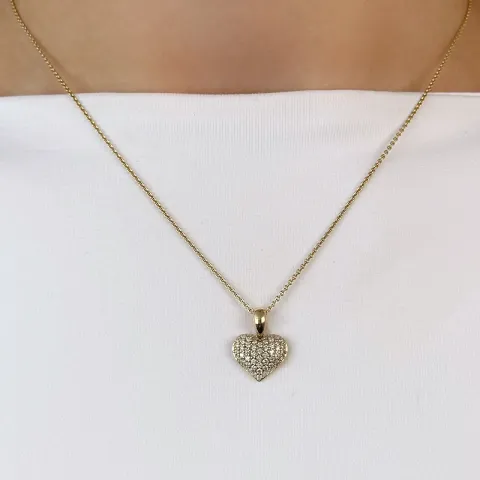 hjärta diamantberlocker i 14 carat guld 0,35 ct