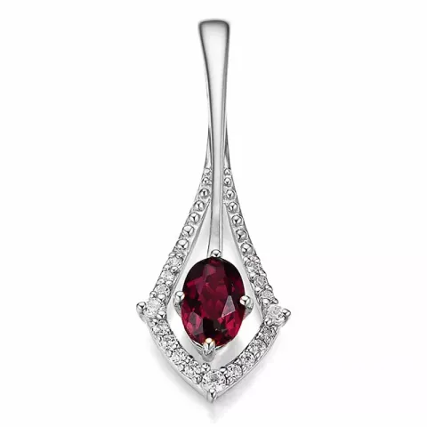 rubin hängen i 14 carat vitguld 0,111 ct