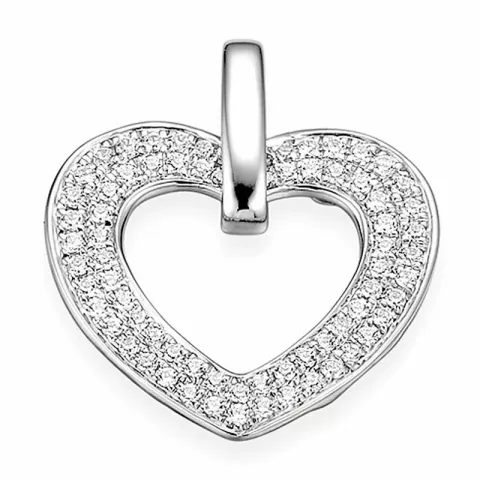 hjärta diamant hängen i 14 carat vitguld 0,502 ct