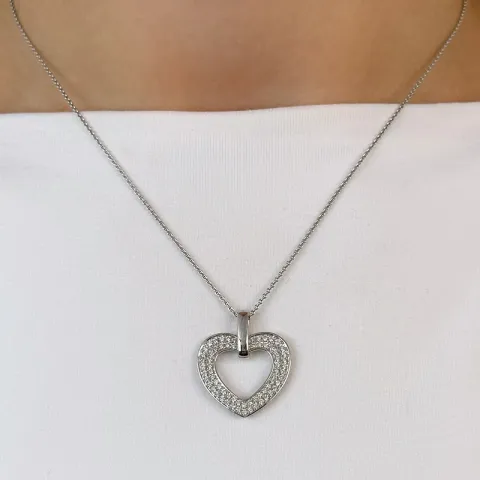 hjärta diamant hängen i 14 carat vitguld 0,502 ct