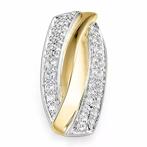 Abstrakt diamant hängen i 14 carat guld- och vitguld 0,251 ct