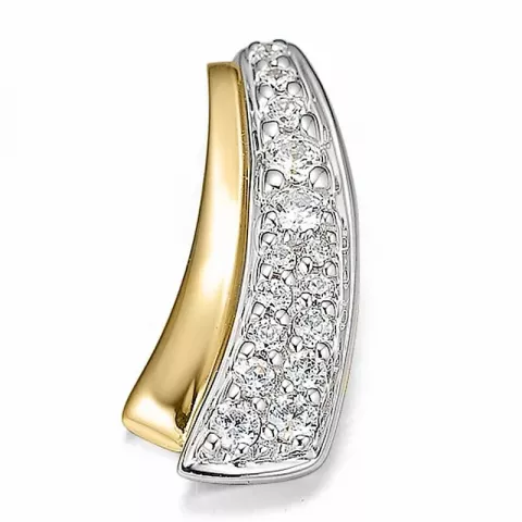 abstrakt diamant hängen i 14  carat guld- och vitguld 0,15 ct