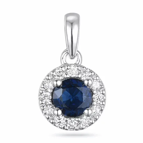 safir diamantberlocker i 14  carat vitguld 0,45 ct 0,12 ct