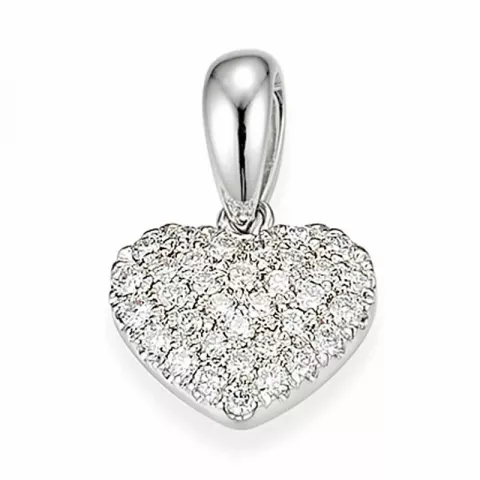 hjärta diamant hängen i 14  carat vitguld 0,25 ct