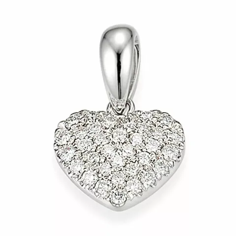 hjärta diamant hängen i 14 carat vitguld 0,25 ct