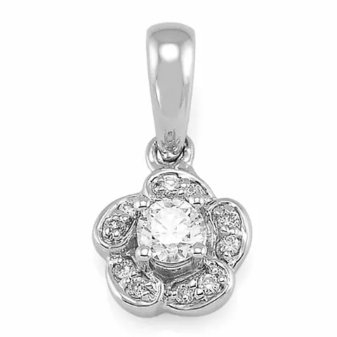 diamant blommaberlock i 14 carat vitguld 0,12 ct 0,04 ct