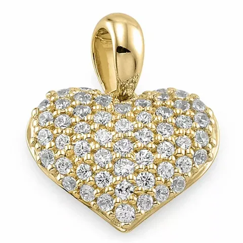 hjärta diamantberlocker i 14 carat guld 0,35 ct