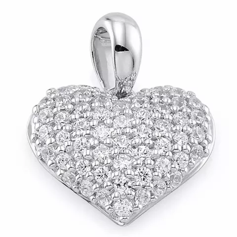 hjärta diamantberlocker i 14  carat vitguld 0,35 ct