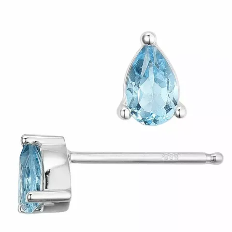 2 x 0,25 ct smycke topas örhängestift i 14 karat vitguld med topas