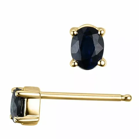 2 x 0,25 ct smycke blå safir örhängestift i 14 karat guld med safir