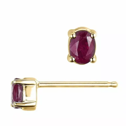 2 x 0,25 ct smycke röda rubin örhängestift i 14 karat guld med rubin 