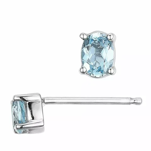 2 x 0,20 ct smycke topas örhängestift i 14 karat vitguld med topas