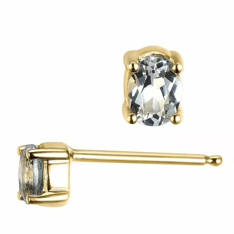2 x 0,20 ct smycke vita topas örhängestift i 14 karat guld med topas 