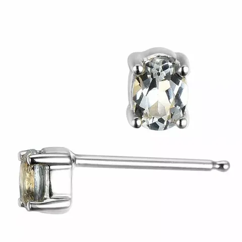 2 x 0,20 ct smycke topas örhängestift i 14 karat vitguld med topas 