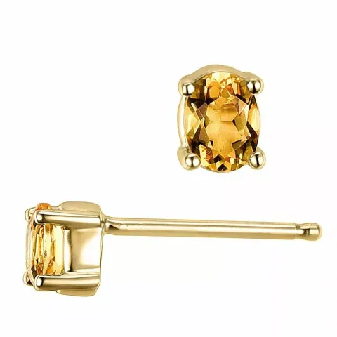 2 x 0,15 ct smycke gula citrin örhängestift i 14 karat guld med citrin