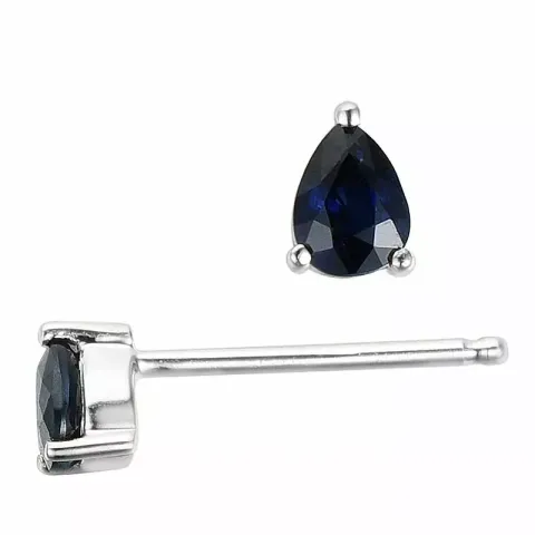 2 x 0,22 ct safir örhängestift i 14 karat vitguld med safir 