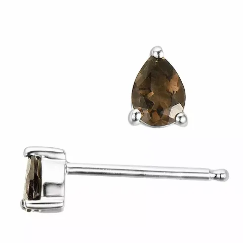 2 x 0,15 ct droppe kvarts örhängestift i 14 karat vitguld med kvarts