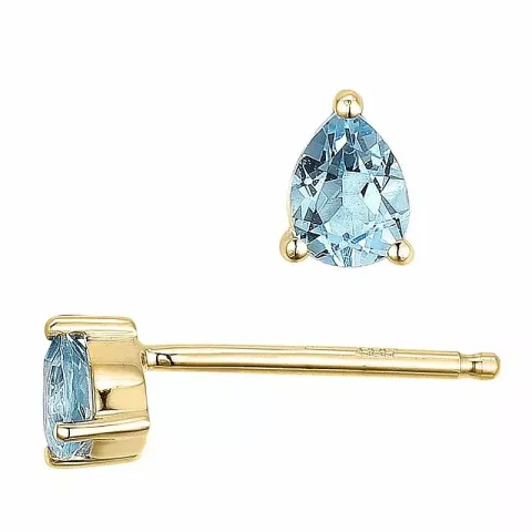 2 x 0,18 ct ljusblå topas örhängestift i 14 karat guld med topas 