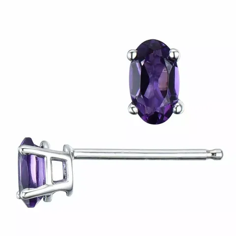 2 x 0,25 ct droppe lila ametist örhängestift i 14 karat vitguld med ametist 