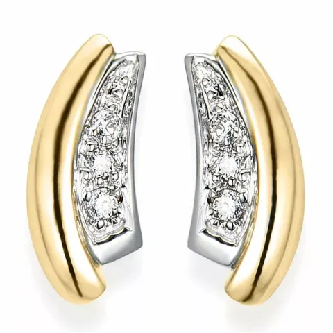 diamant örhängen i 14 karat guld och vitguld med diamant