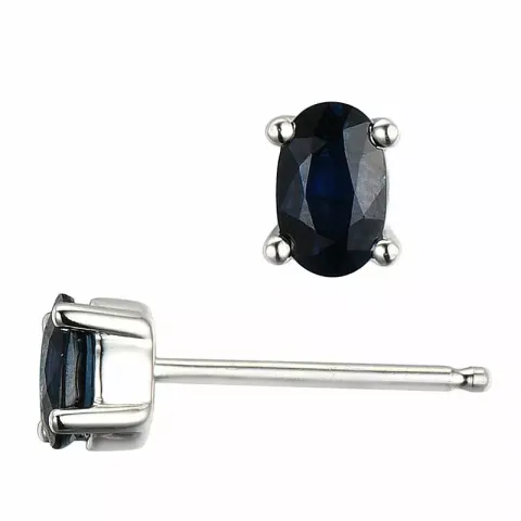 2 x 0,35 ct safir örhängestift i 14 karat vitguld med safir 