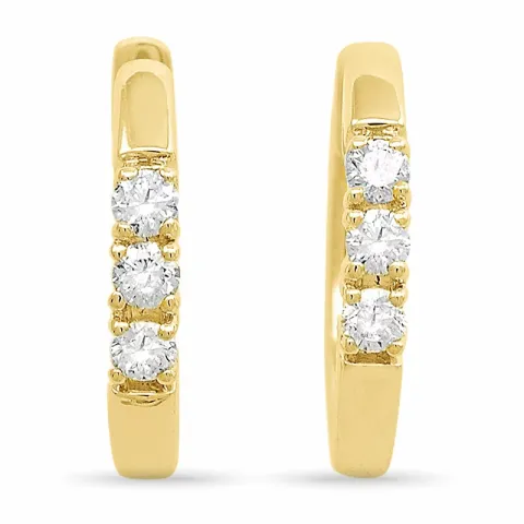 14 mm diamant creol i 14 karat guld med diamanter