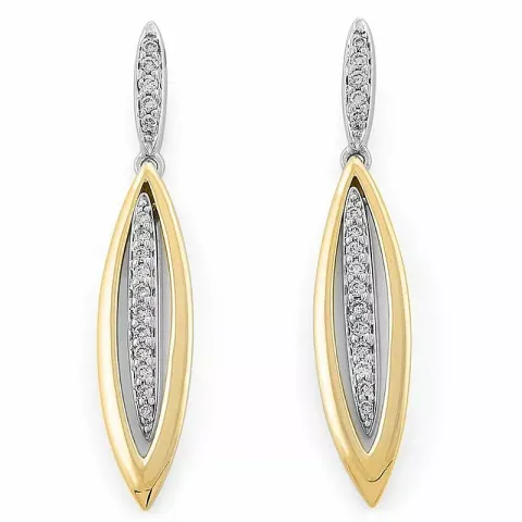 diamant örhängestift i 14 karat guld och vitguld med diamant
