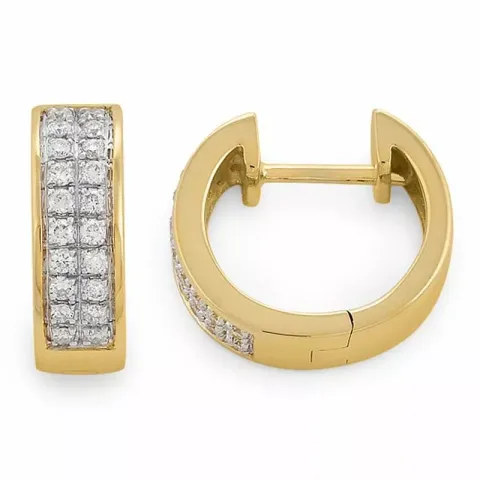 13 mm diamant creol i 14 karat guld och vitguld med diamant