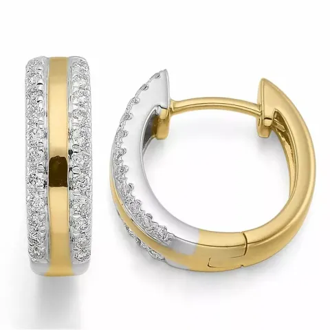 13 mm diamant creol i 14 karat guld och vitguld med diamant