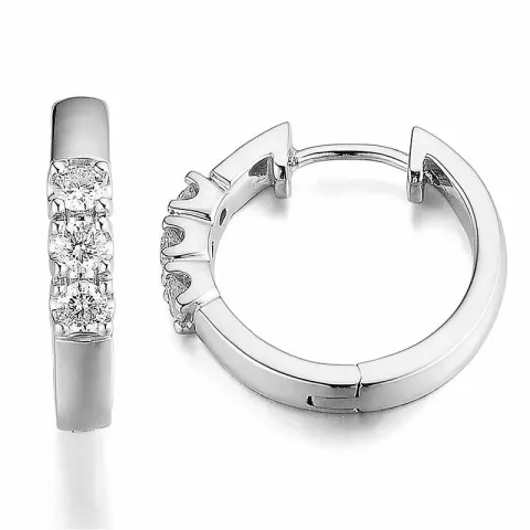 16 mm diamant creol i 14 karat vitguld med diamant 