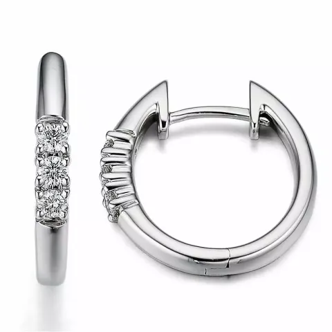 15 mm diamant creol i 14 karat vitguld med diamant 