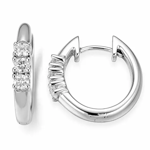 16 mm diamant creol i 14 karat vitguld med diamant