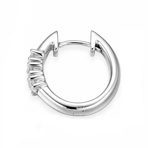 1/2 par 16 mm diamant creol i 14 karat vitguld med diamant 