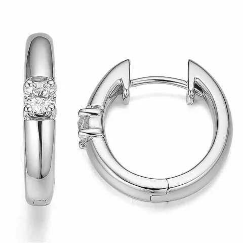 17 mm diamant creol i 14 karat vitguld med diamant