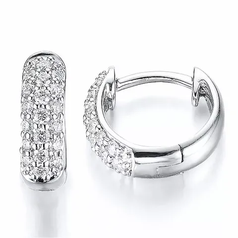 10 mm diamant creol i 14 karat vitguld med diamant
