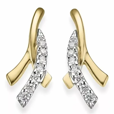 diamantörhängen i 14 karat guld och vitguld med diamant