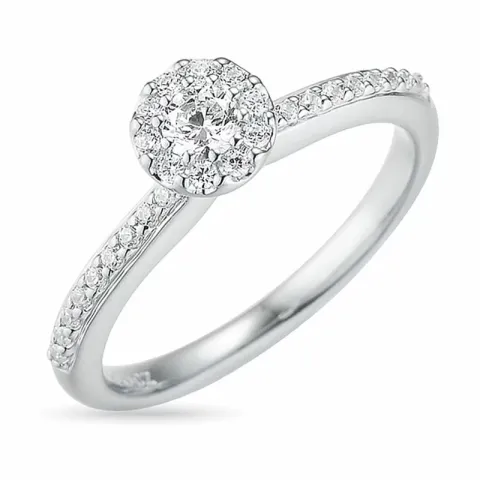 rund diamant vitgulds ring i 14  karat vitguld 0,15 ct 0,188 ct