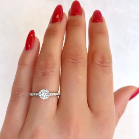 rund diamant vitgulds ring i 14  karat vitguld 0,15 ct 0,188 ct