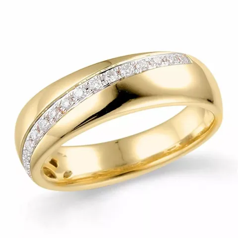 briljantring i 14 karat guld- och vitguld 0,15 ct