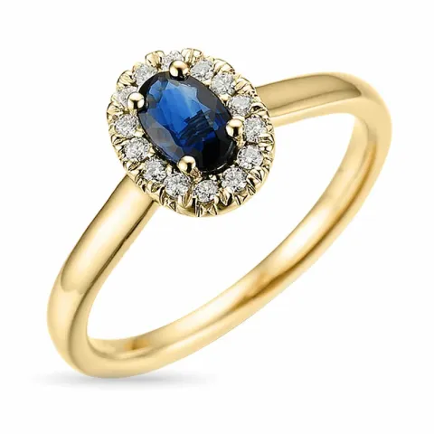 Safir rosettring i 14  karat guld 0,12 ct 0,65 ct