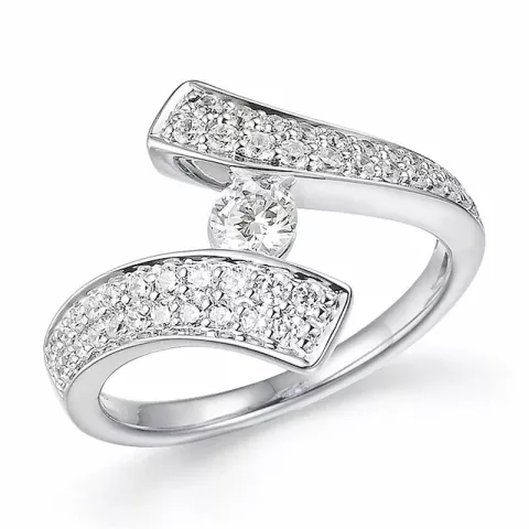 diamant vitguldsring i 14  karat vitguld 0,26 ct 0,44 ct