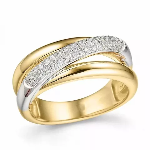 diamant ring i 14  karat guld- och vitguld 0,27 ct