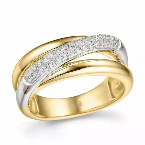 diamant ring i 14 karat guld- och vitguld 0,27 ct