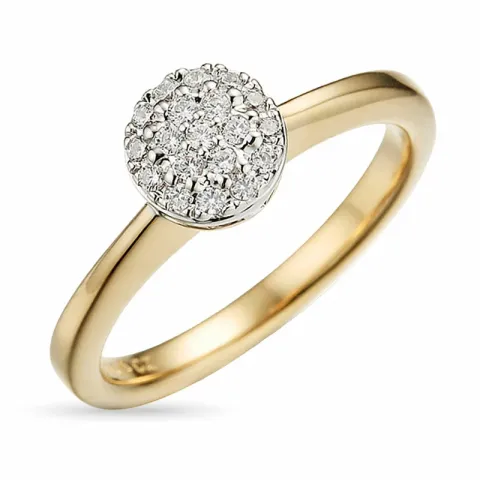 rund diamant ring i 14 karat guld- och vitguld 0,161 ct