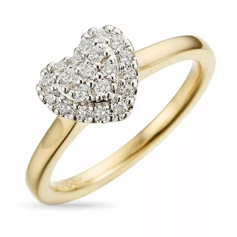 hjärta diamant ring i 14  karat guld- och vitguld 0,256 ct