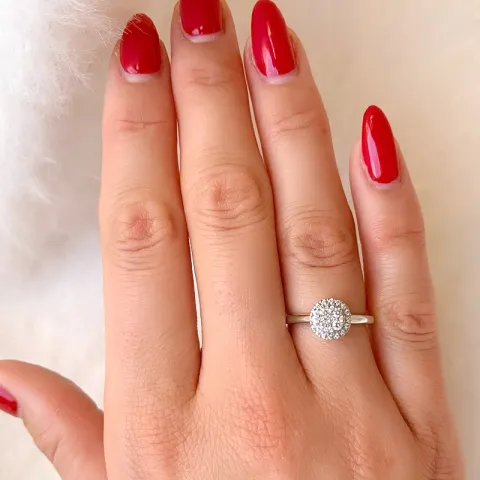 rund diamant vitgulds ring i 14  karat vitguld 0,257 ct