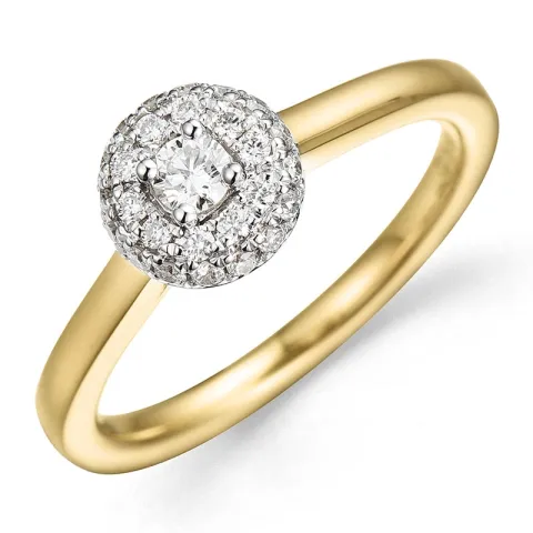 diamantring i 14  karat guld 0,08 ct 0,19 ct