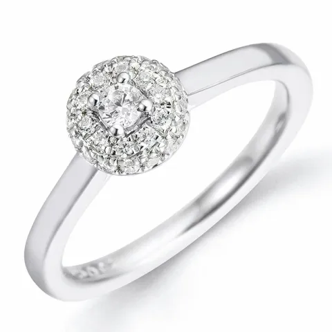 diamantring i 14  karat vitguld 0,27 ct