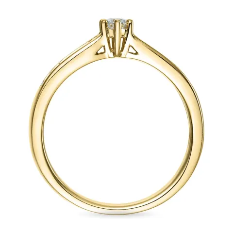 vit diamant guld ring i 14  karat guld 0,14 ct 0,08 ct